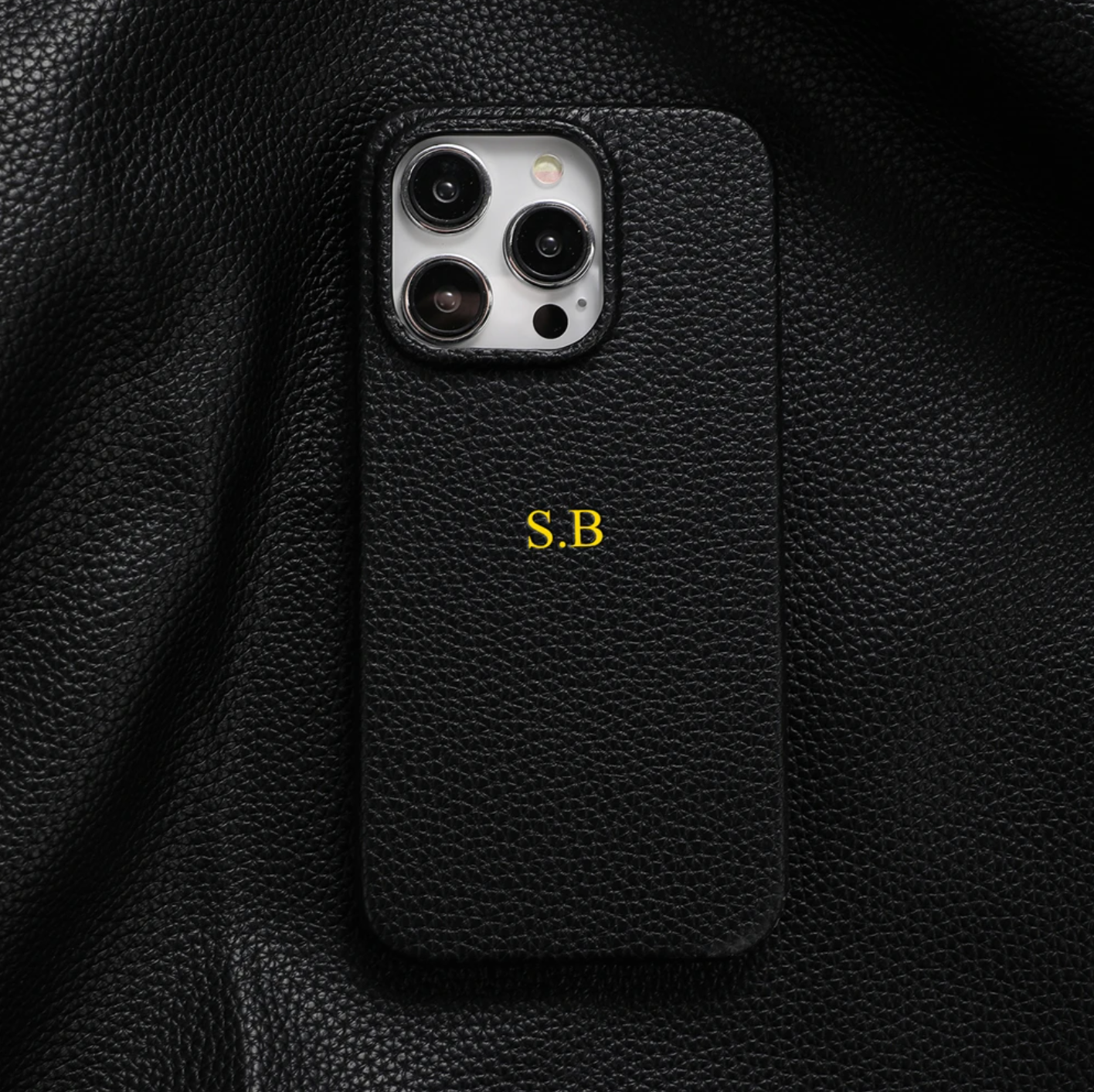 BGSHOCK Luxe Litchi Leather Personalized Phone Case