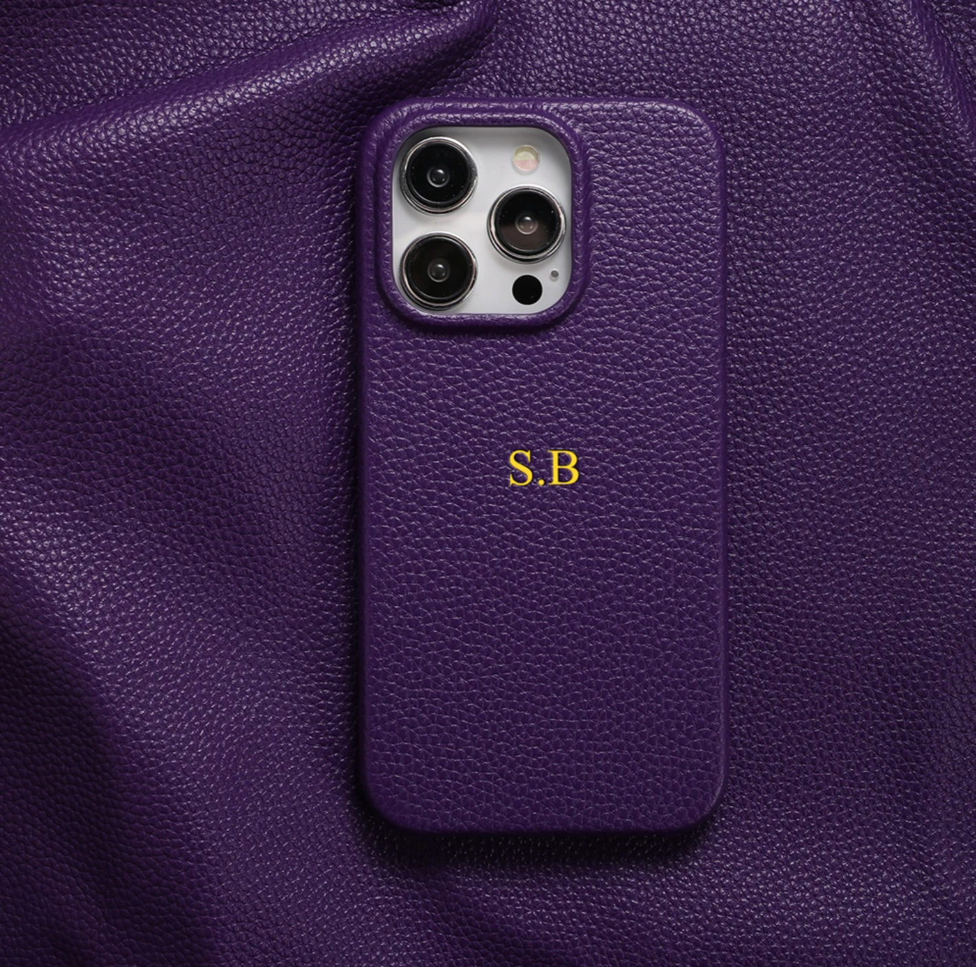 BGSHOCK Luxe Litchi Leather Personalized Phone Case